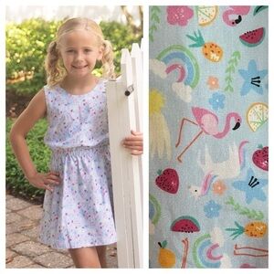 James & Lottie Girls Colorful Tooty Fruity Print Kristin Knot Dress 7